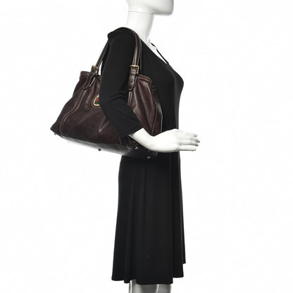 Gucci Calfskin Medium Britt Tote Dark Brown 2 of 12