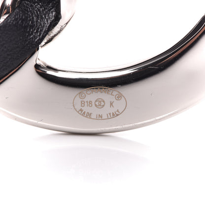 Chanel Lambskin Baguette Crystal CC Brooch Black Silver 4 of 5