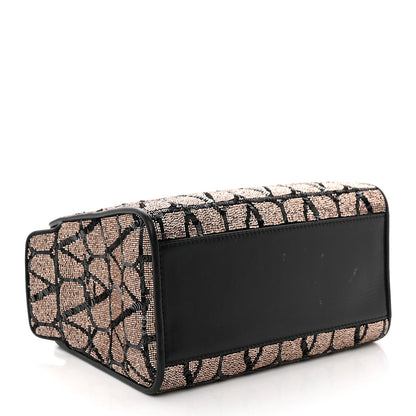 Valentino Garavani Sequins Toile Iconographe Calfskin Beaded Mini Le Troisieme Shopping Bag Black Rose 4 of 11