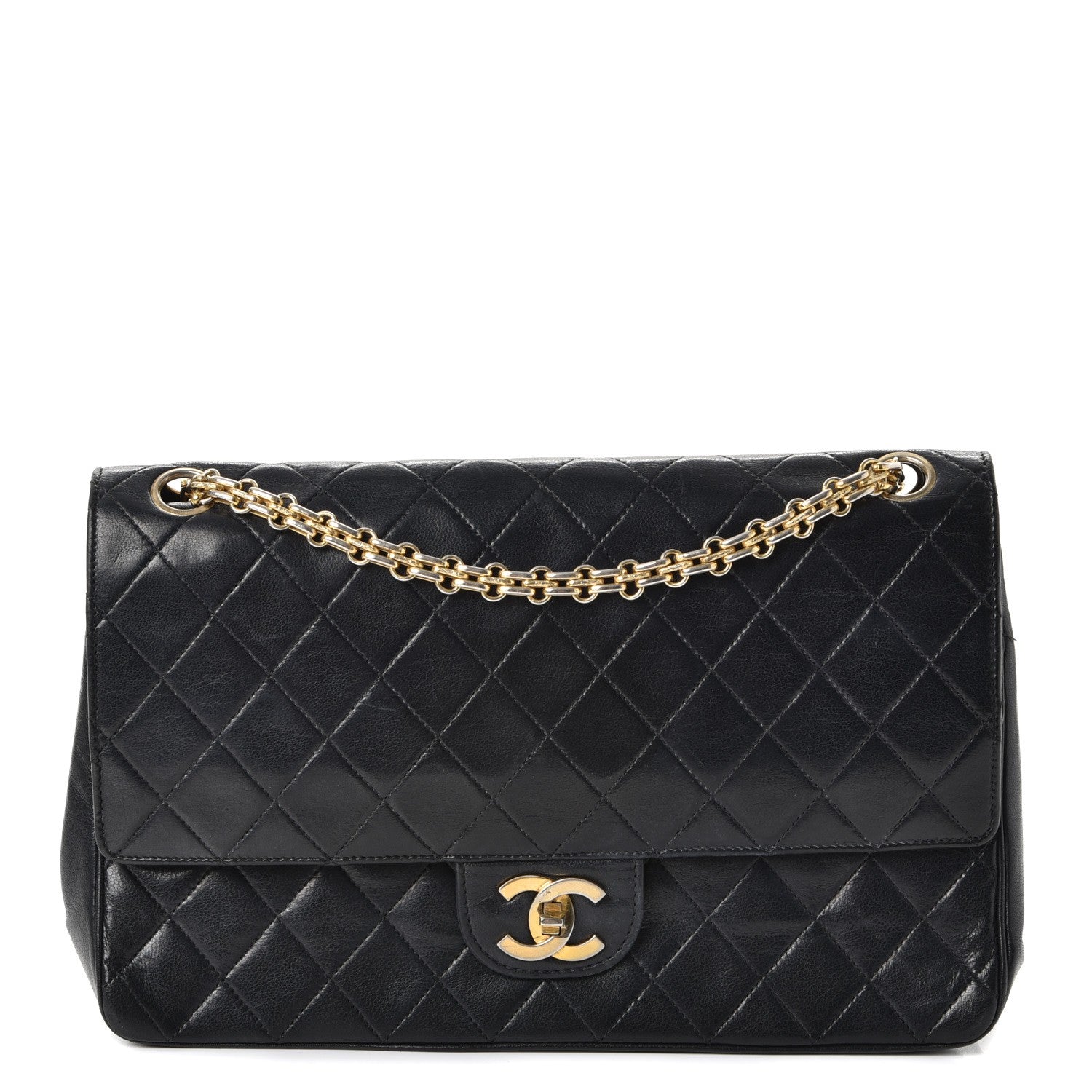 Chanel Lambskin Medium Mademoiselle Chain Double Flap Black 1 of 10