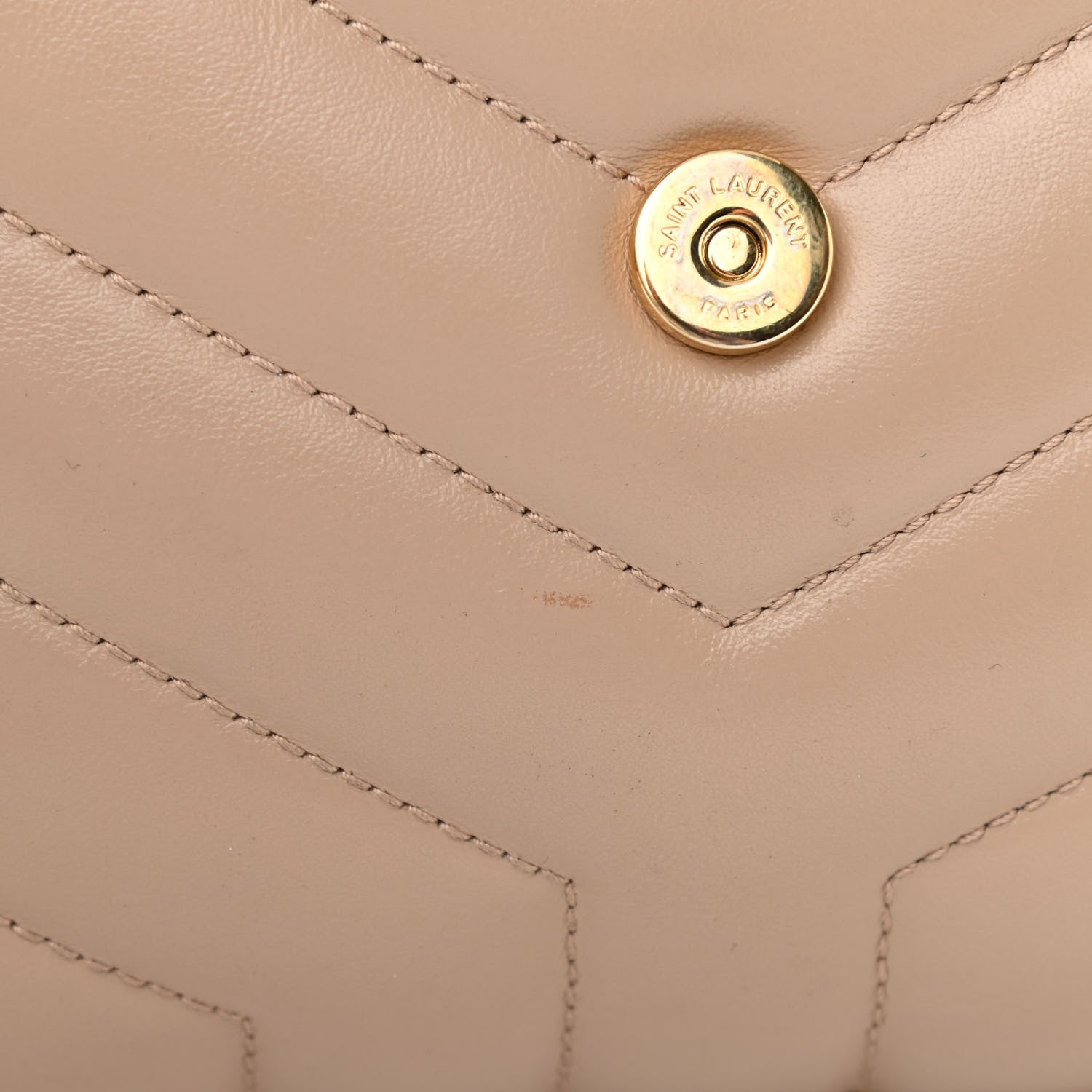 Saint Laurent Calfskin Y Quilted Monogram Toy Loulou Crossbody Bag Dark Beige 12 of 12