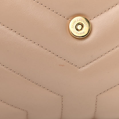 Saint Laurent Calfskin Y Quilted Monogram Toy Loulou Crossbody Bag Dark Beige 12 of 12