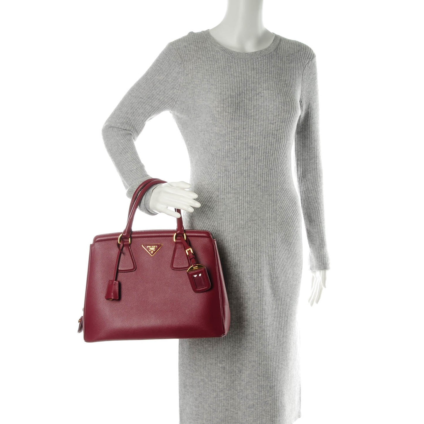 Saffiano Lux Parabole Tote Cherry