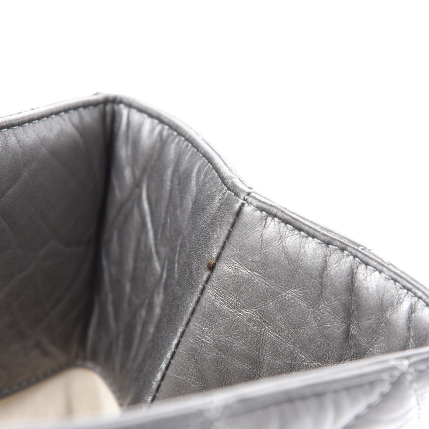 Metallic Aged Calfskin Quilted Reissue 2.55 Tote Dark Grey