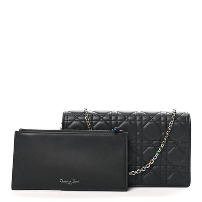 Christian Dior Lambskin Cannage Lady Dior Pouch Black 2 of 11