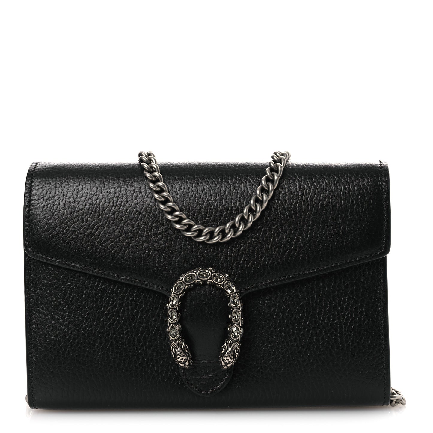 Calfskin Mini Dionysus Chain Wallet Black