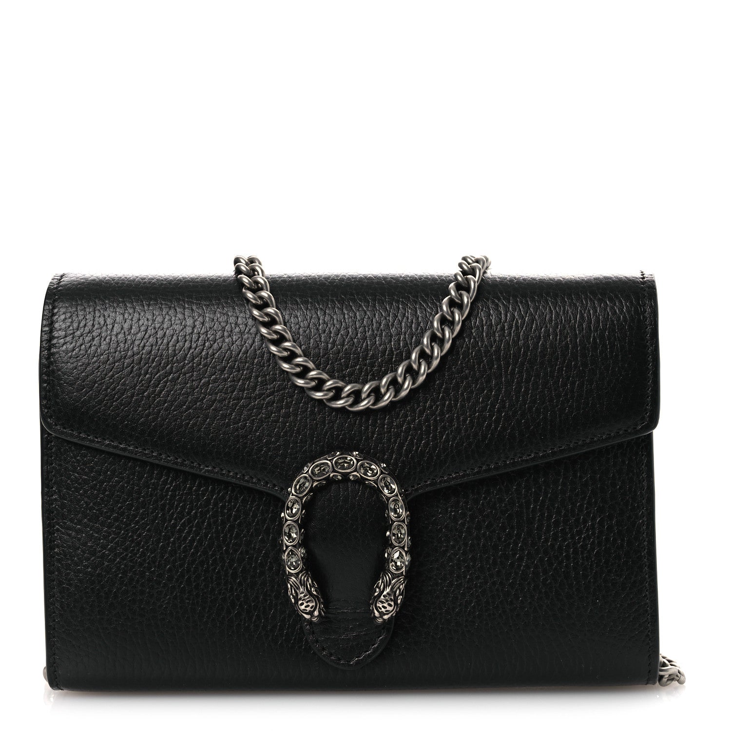 Gucci Calfskin Mini Dionysus Chain Wallet Black 1 of 12