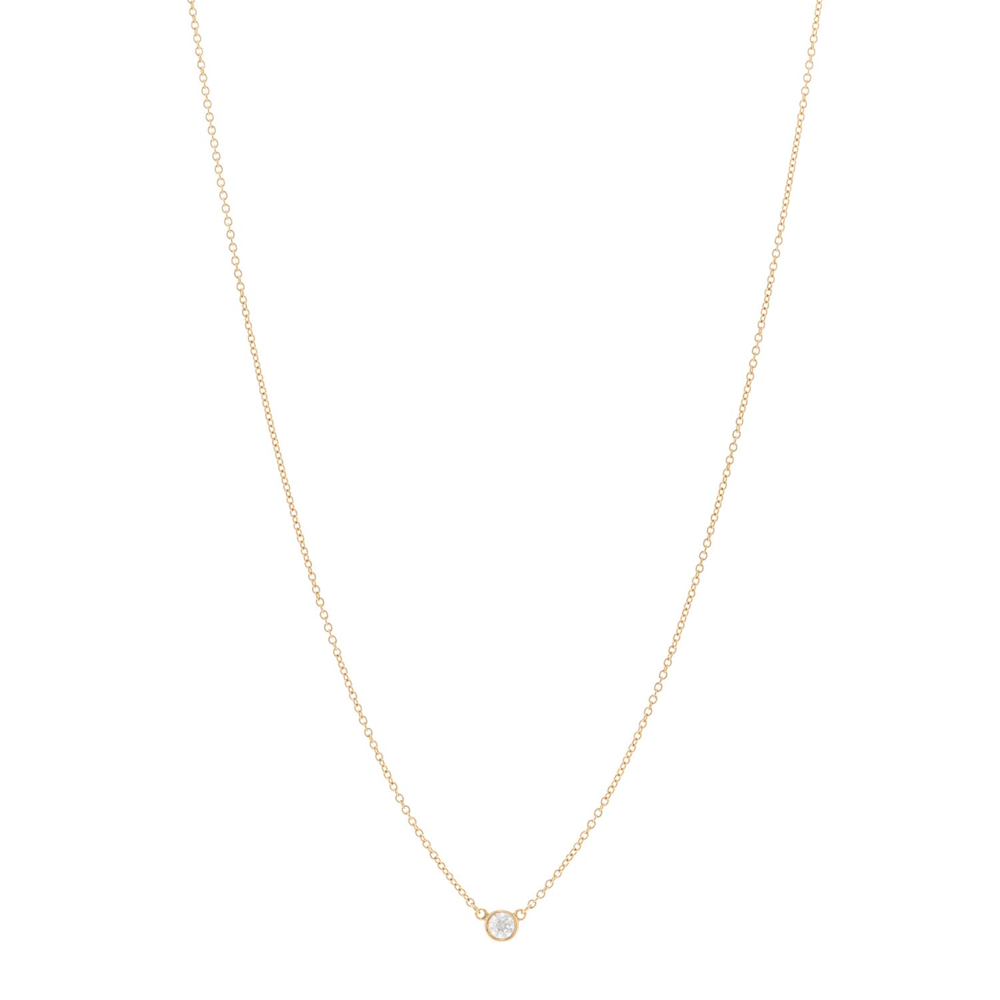 18K Yellow Gold Diamond .14ct Elsa Peretti Diamonds by the Yard Pendant Necklace