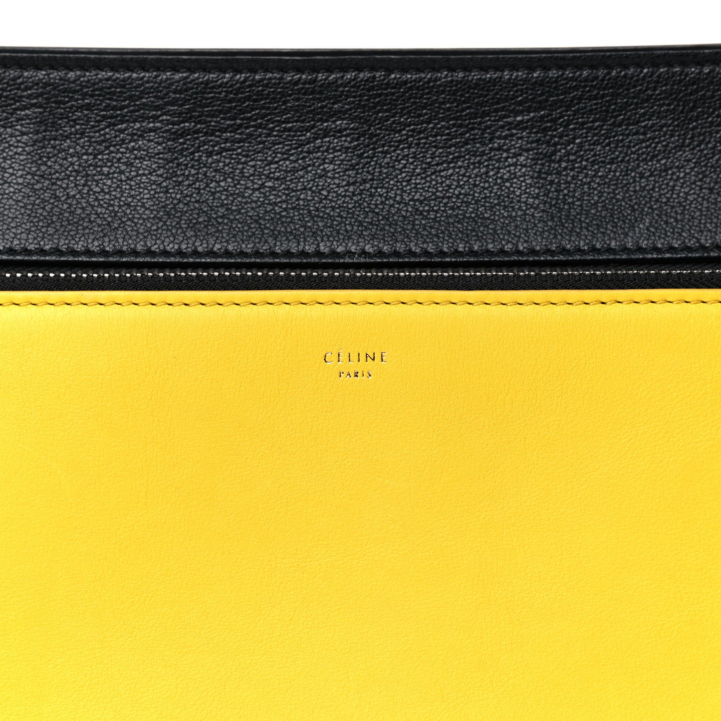 Smooth Calfskin Small Tri-Color Edge Shoulder Bag Yellow