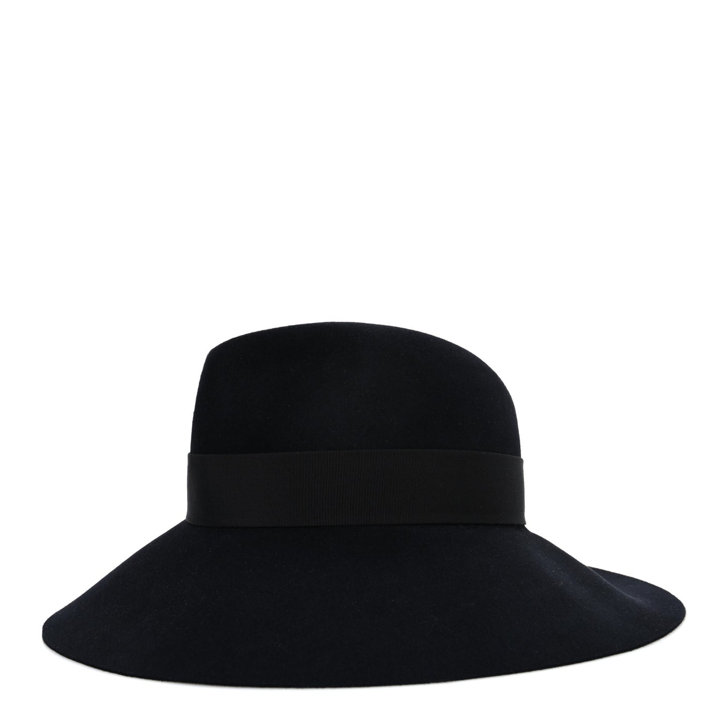 Felt Leather Monogram Fedora XL Hat Black