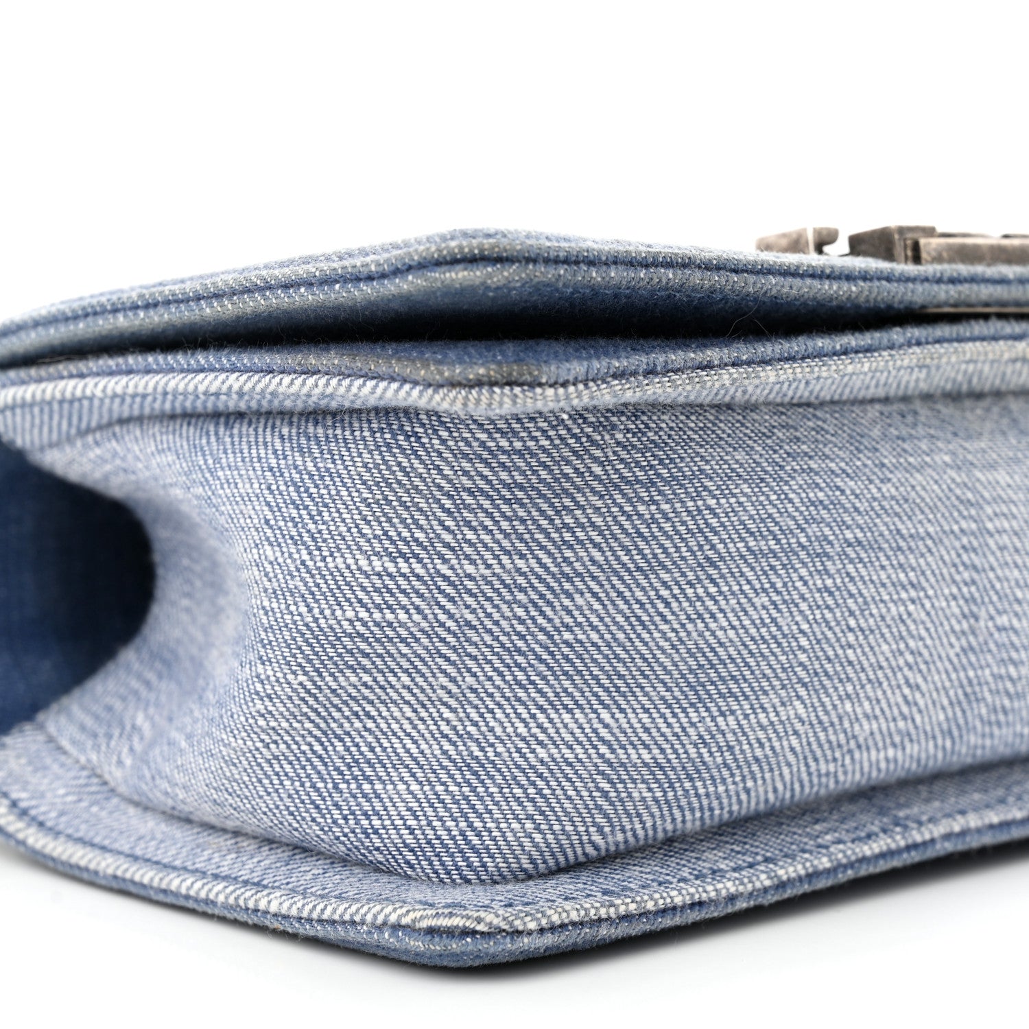 Chanel Denim Chevron Quilted Small Boy Flap Blue 9 of 13