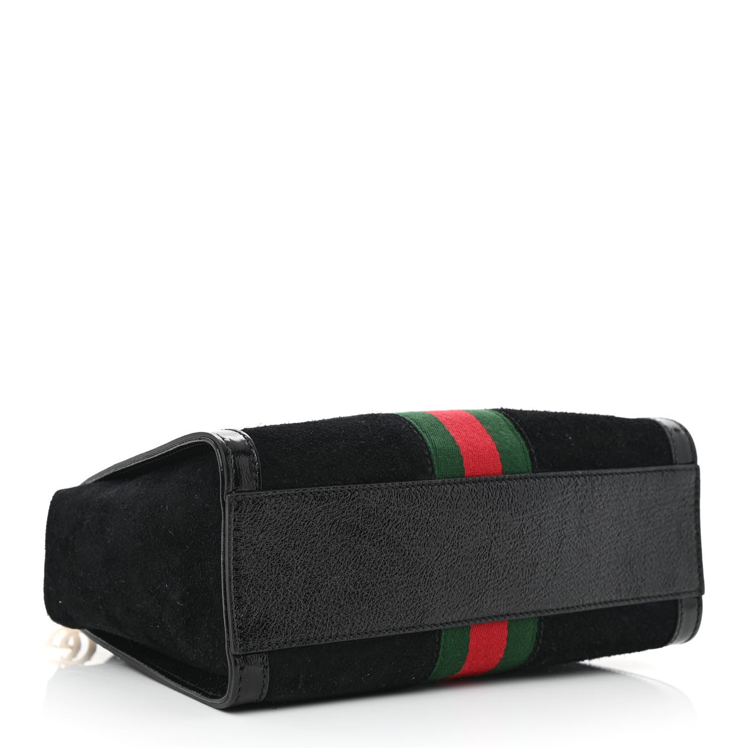 Gucci Suede Patent GG Web Small Ophidia Tote Bag Black 4 of 10