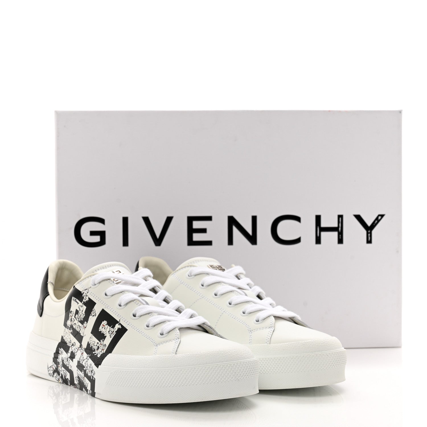 Givenchy X DISNEY Calfskin 101 Dalmations City Sport Womens Sneakers 40 White Black 9 of 9