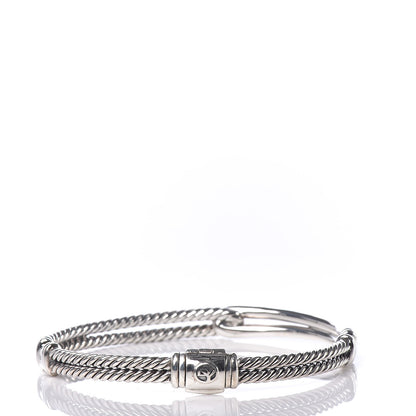 David Yurman Sterling Silver Diamond 7mm Petite Pave Single Loop Labyrinth Bracelet 3 of 4