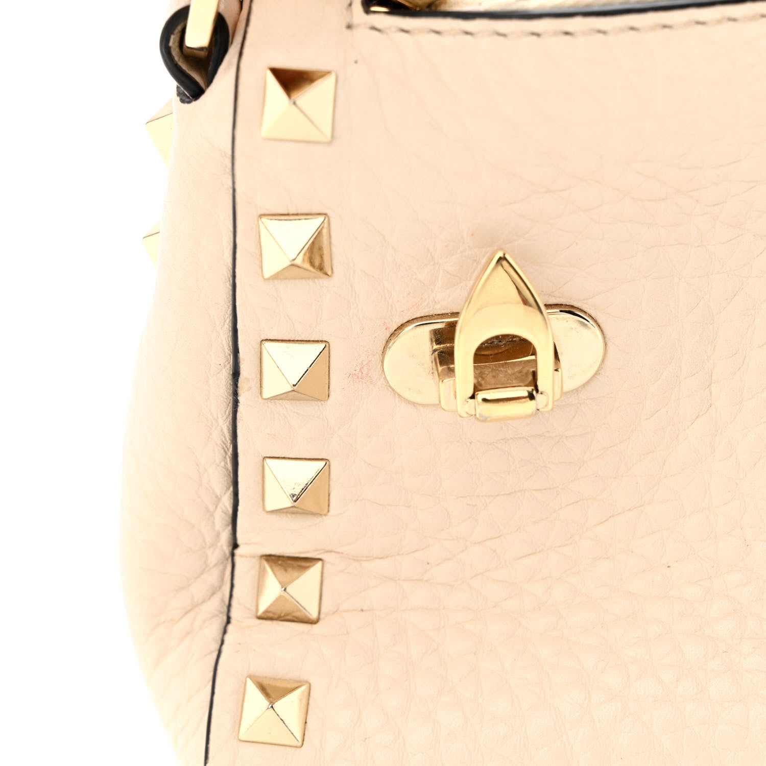 Valentino Garavani Pebbled Calfskin Small Rockstud Flip Lock Shoulder Bag Light Ivory 13 of 13