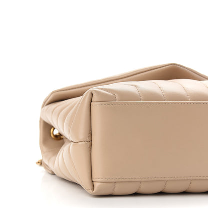Saint Laurent Calfskin Y Quilted Monogram Small Loulou Chain Satchel Dark Beige 8 of 9