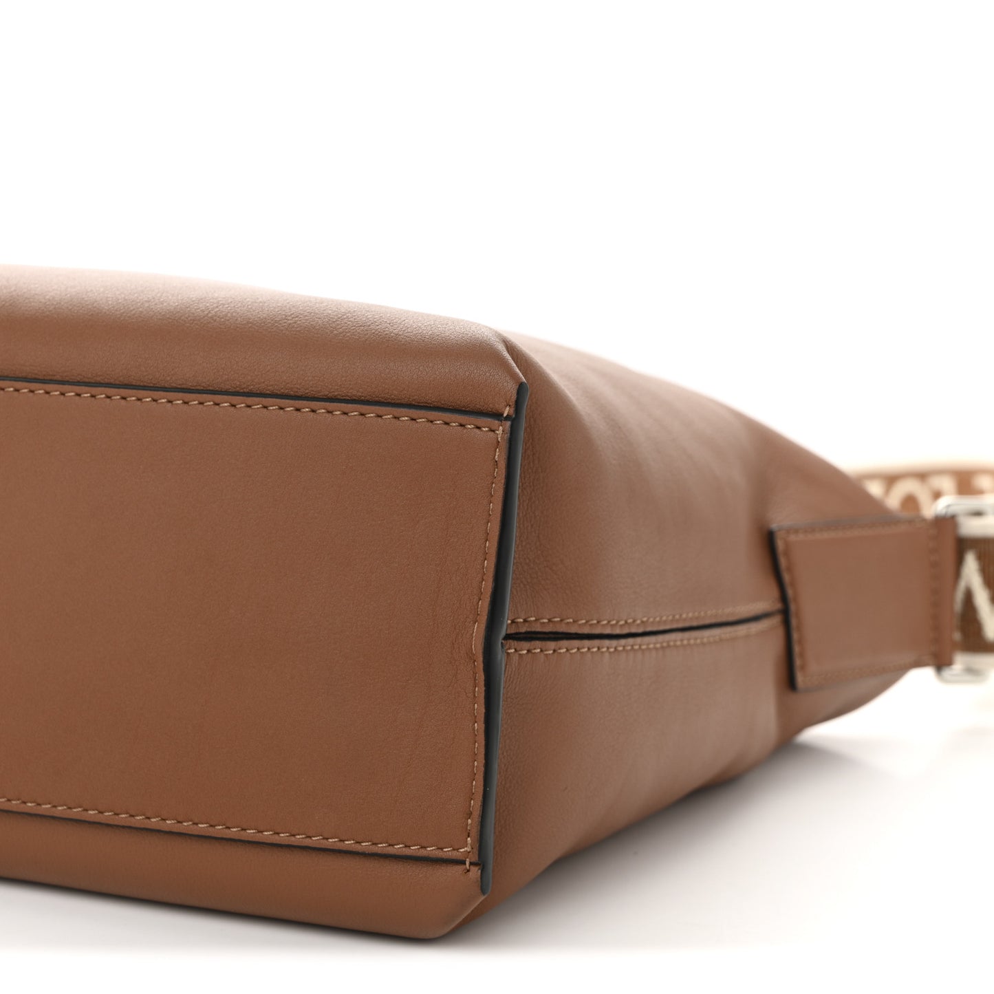 Supple Smooth Calfskin Jacquard Small Cubi Crossbody Bag Tan
