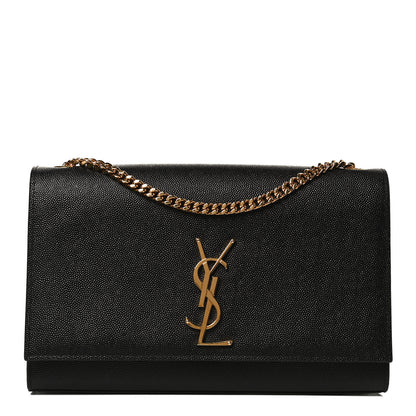 Saint Laurent Grain De Poudre Medium Classic Monogram Kate Satchel Black 1 of 13