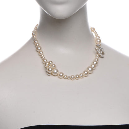 Chanel Pearl Cluster CC Necklace Silver 2 of 6