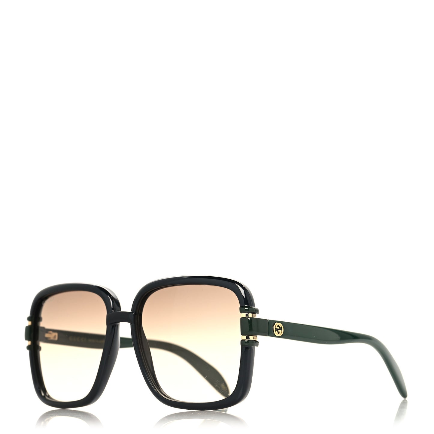 Acetate Interlocking G Square Sunglasses GG1066S Black Green