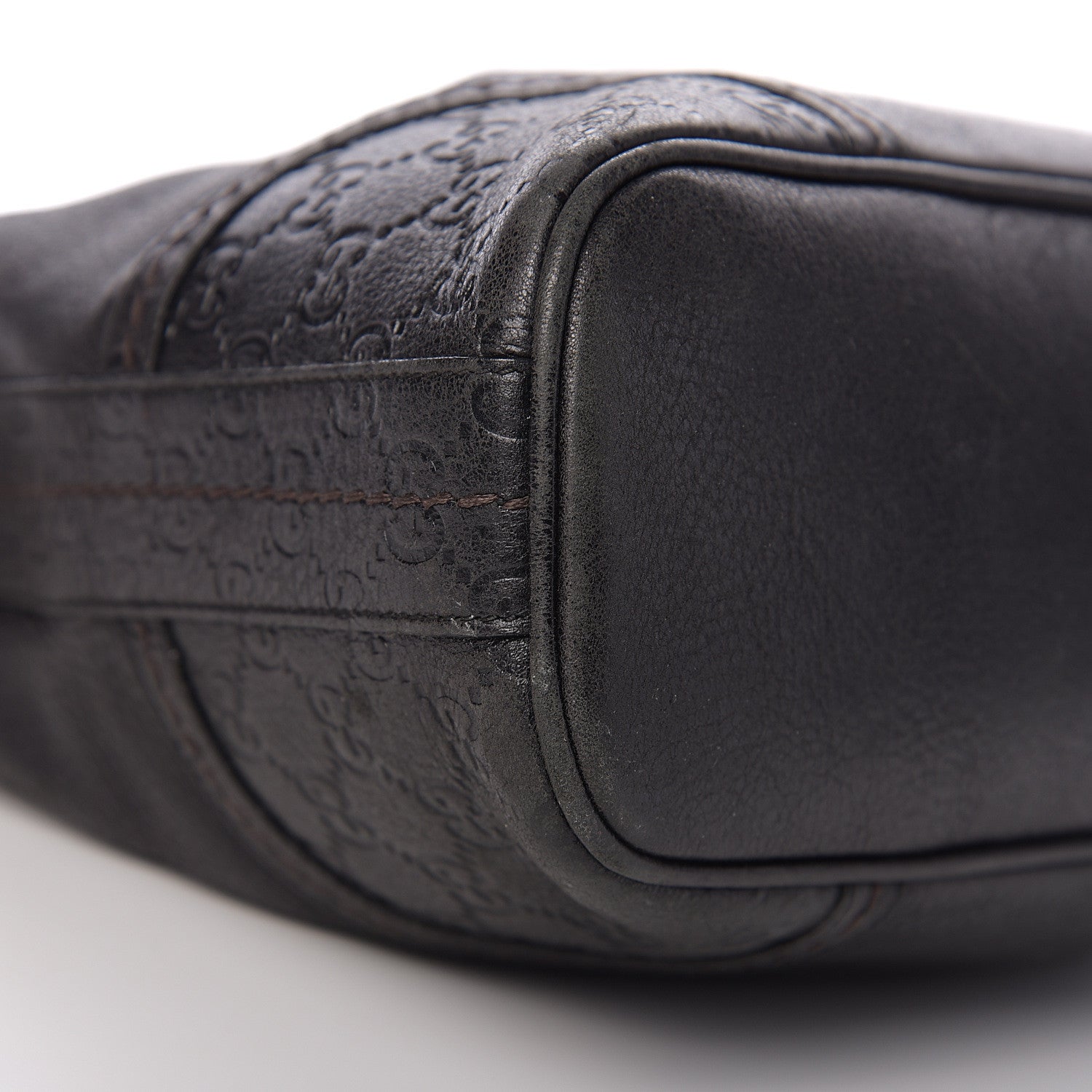 Gucci Pebbled Calfskin Guccissima Trim Medium Signoria Hobo Black 10 of 12