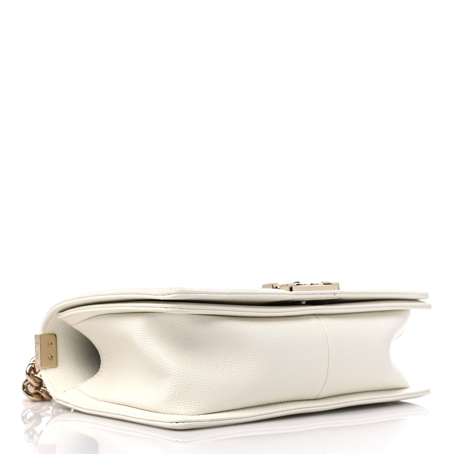 Caviar Quilted Medium Boy Flap White