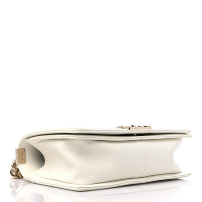 Chanel Caviar Quilted Medium Boy Flap White 4 of 10