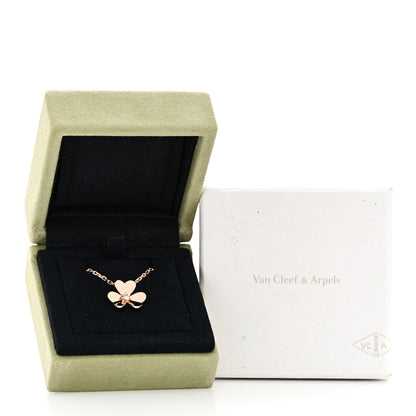 Van Cleef & Arpels 18K Rose Gold Diamond Small Frivole Pendant Necklace 6 of 6