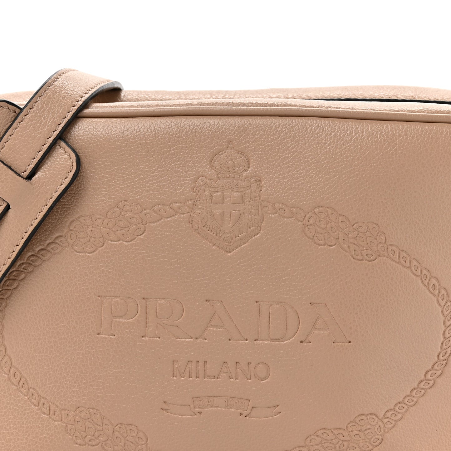Glace Calfskin Embossed Logo Crossbody Cammeo