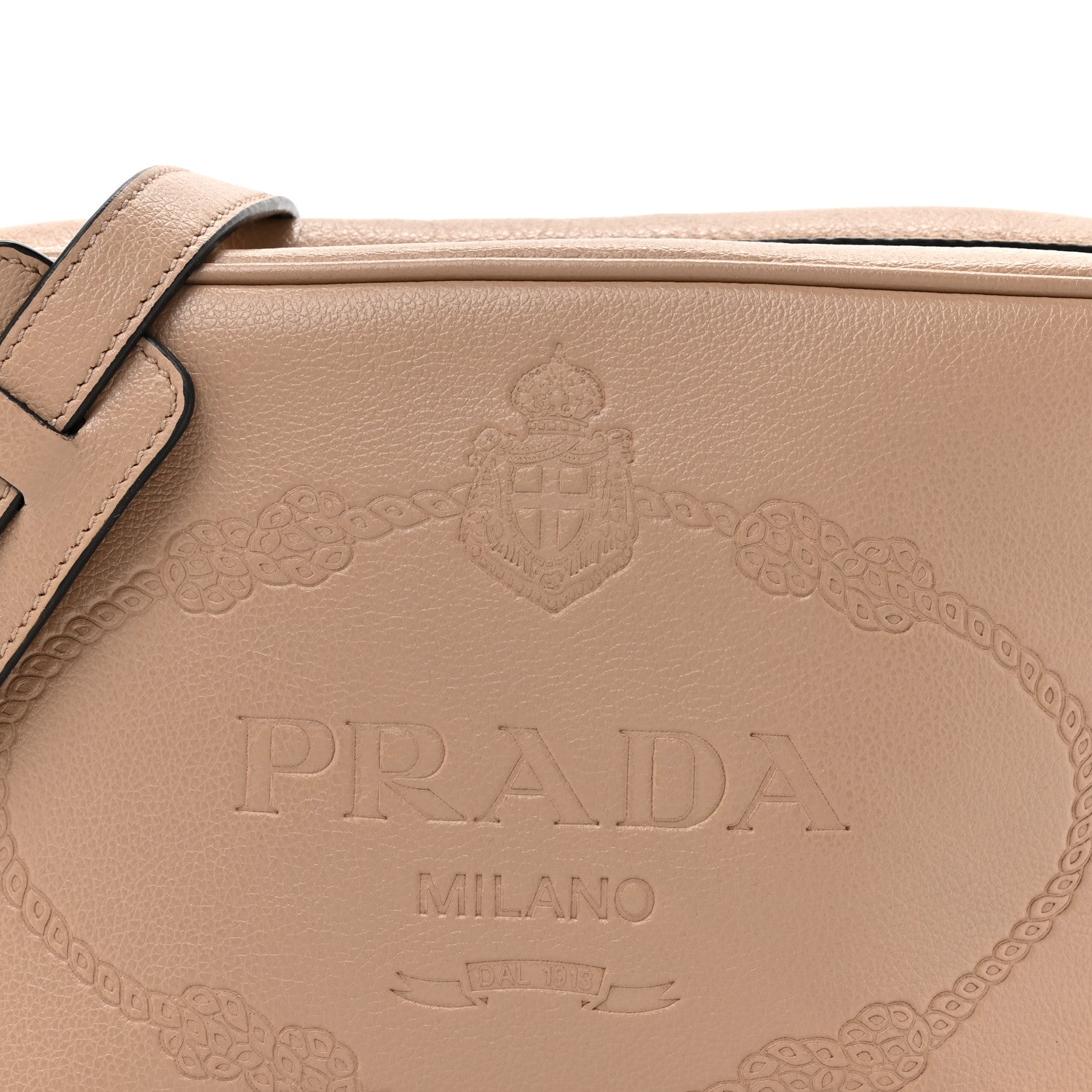 Prada Glace Calfskin Embossed Logo Crossbody Cammeo 7 of 9