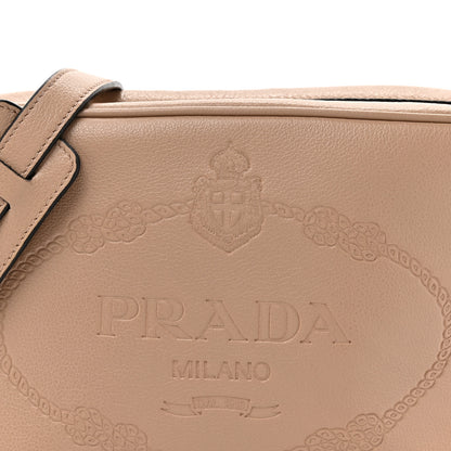 Prada Glace Calfskin Embossed Logo Crossbody Cammeo 7 of 9