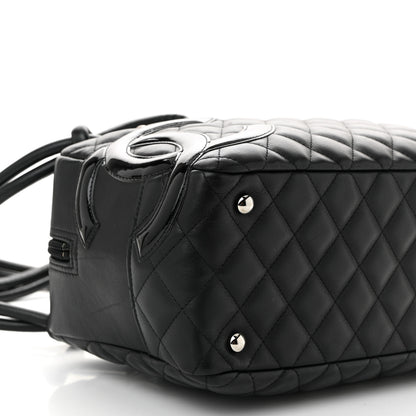 Chanel Calfskin Quilted Large Cambon Bowler Black 9 of 10
