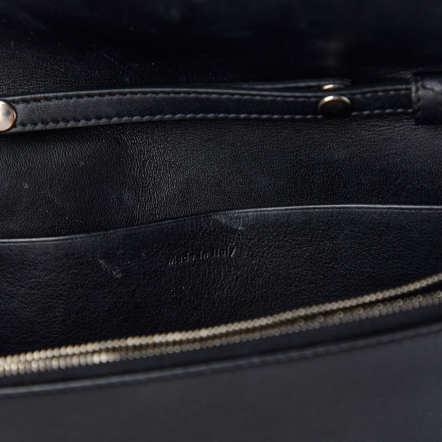 Celine Smooth Lambskin Frame Evening Chain Clutch Black White 8 of 13