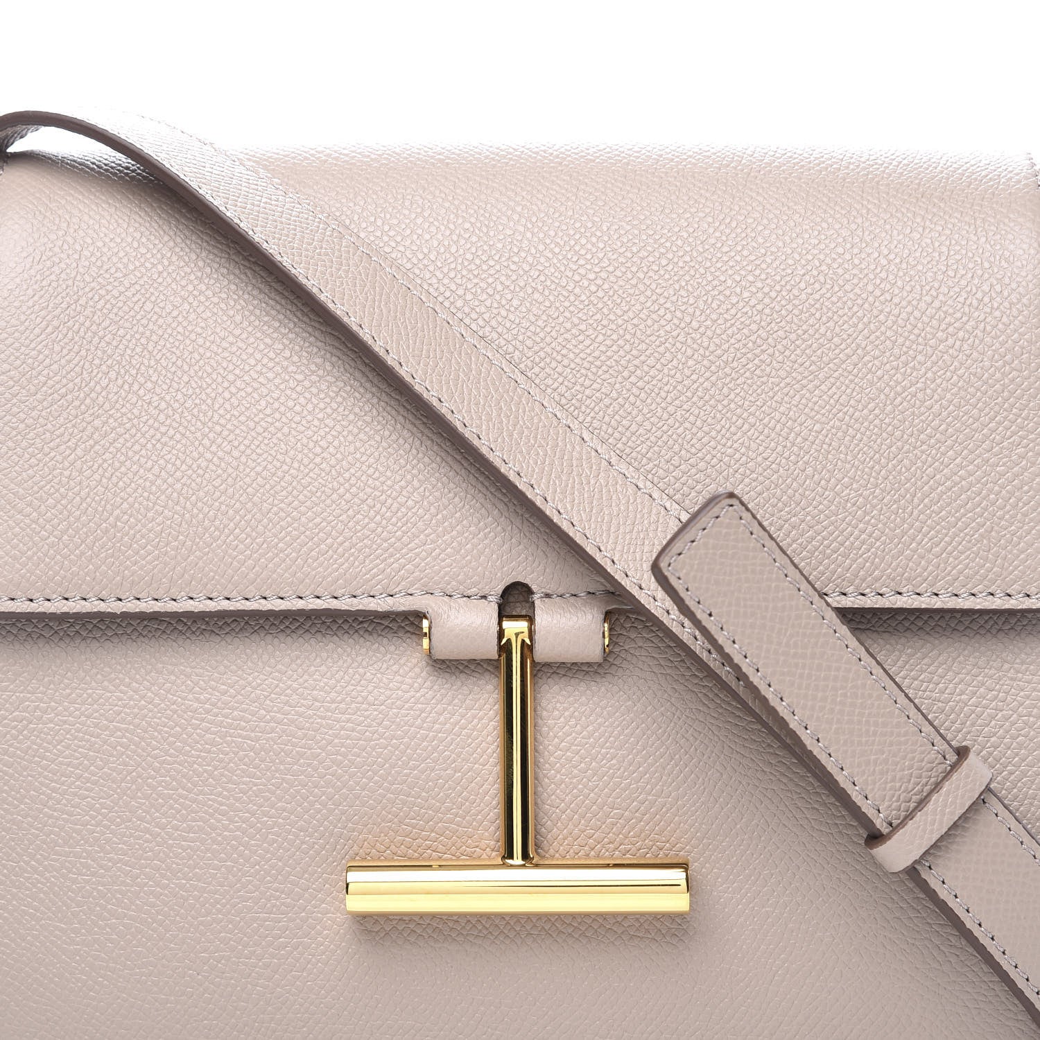 Tom Ford Grained Calfskin Small T Clasp Tara Crossbody Bag Silk Taupe 8 of 8