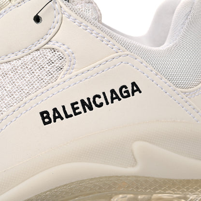 Balenciaga Fabric Mesh Clear Sole Womens Triple S Sneakers 40 White 7 of 13
