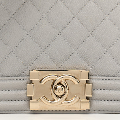 Chanel Caviar Quilted Medium Boy Flap Light Grey 8 of 11
