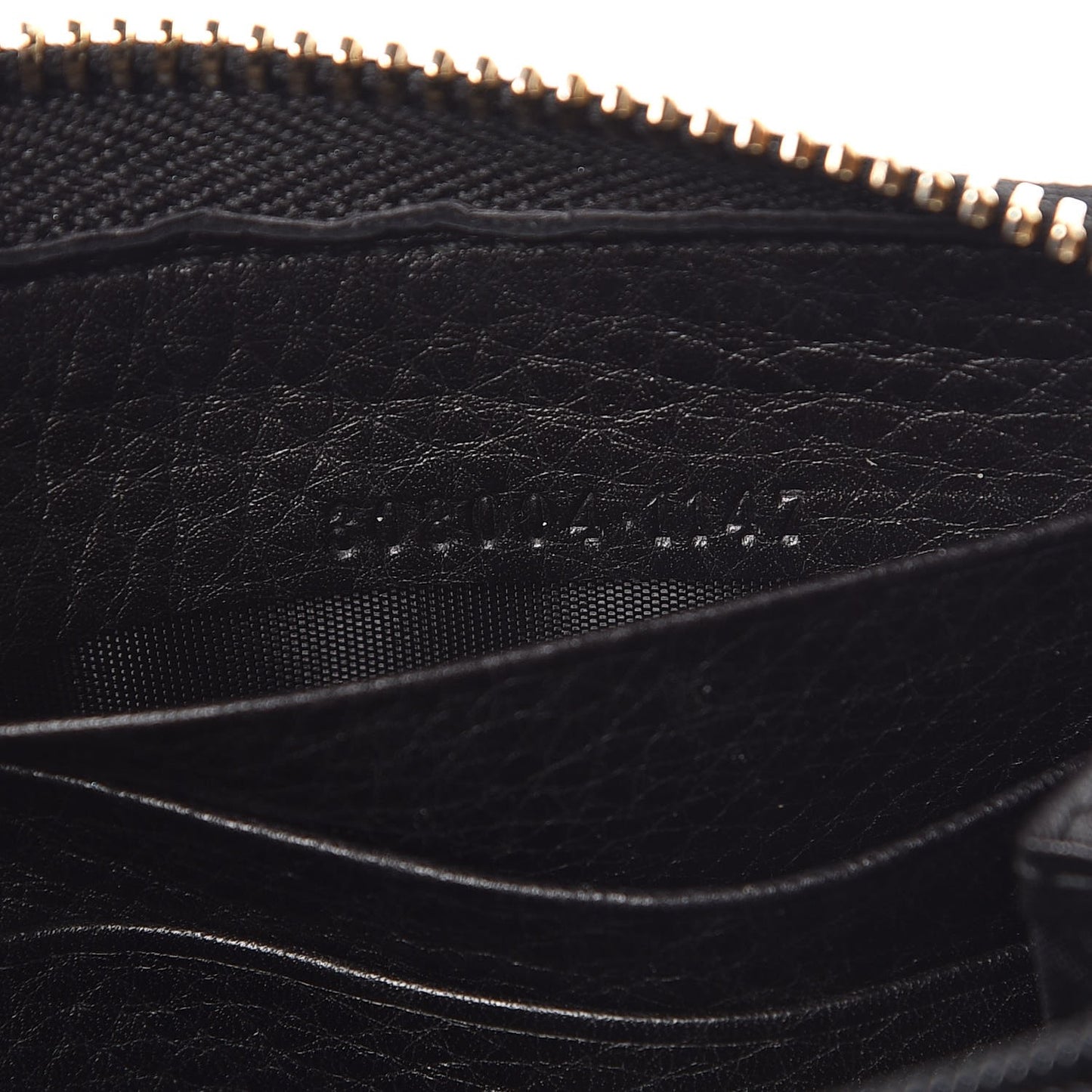 Pebbled Calfskin Soho Zip Around Wallet Black