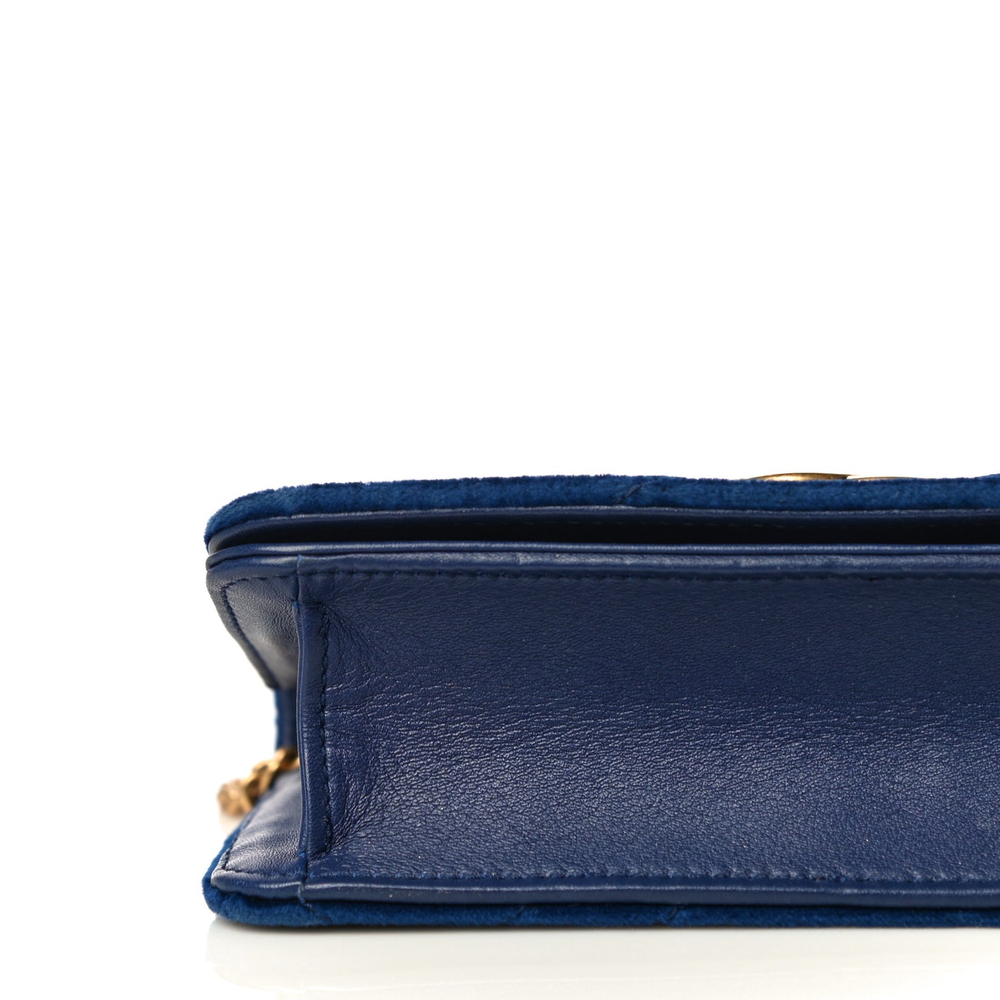 Velvet Matelasse GG Marmont Mini Bag Cobalt Blue