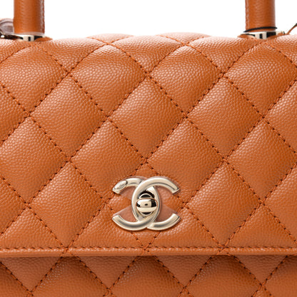 Chanel Caviar Quilted Mini Coco Handle Flap Light Brown 10 of 11