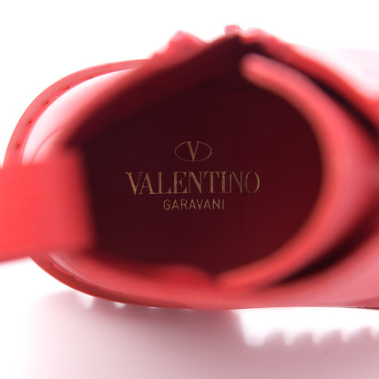 Valentino Garavani Calfskin Womens VLOGO 35mm Combat Boots 37 Rouge Pur 8 of 9