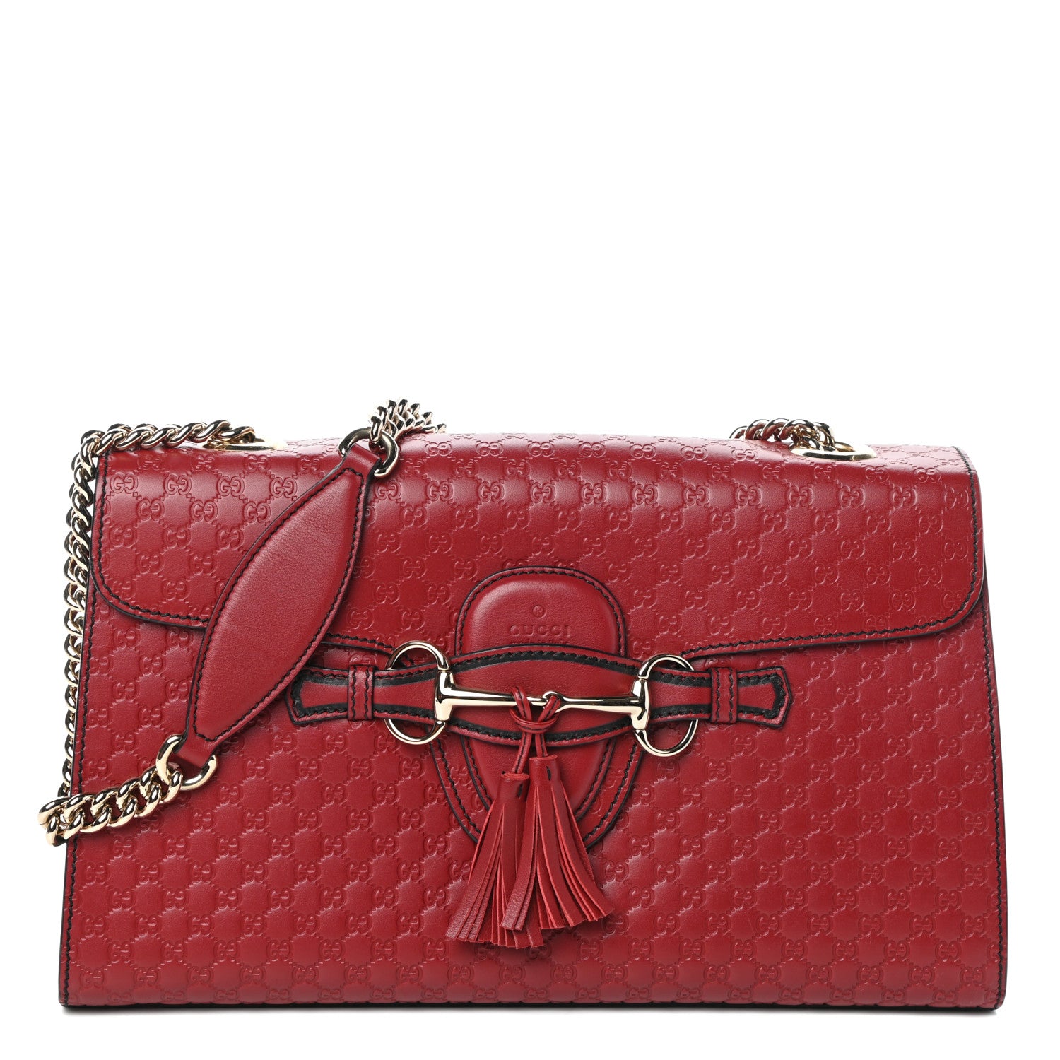 Gucci Microguccissima Medium Emily Chain Shoulder Bag Red 1 of 9