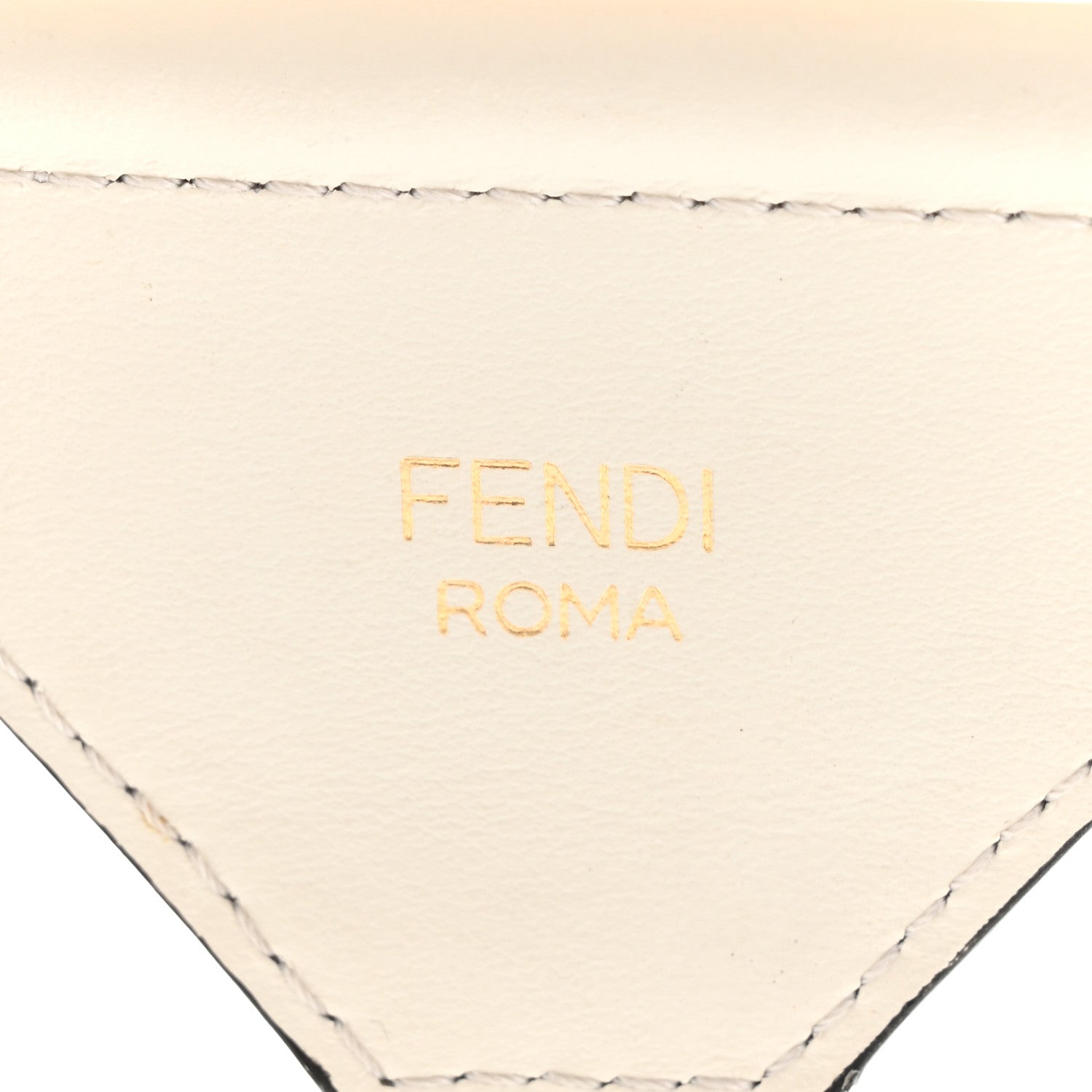 Fendi Cannete Ribbon Poly Vitello Century Logo Adjustable Strap You White Garza Ecru 3 of 6