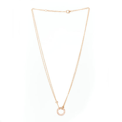 Cartier 18K Pink Gold 2 Diamond LOVE Necklace 3 of 7