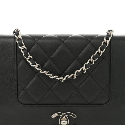 Chanel Sheepskin Quilted Mini Vintage Mademoiselle Wallet On Chain WOC Black 8 of 12