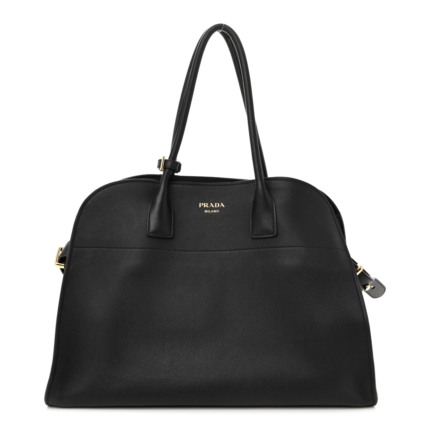 Prada Soft Grain Calfskin Large Tote Bag Black 1 of 12
