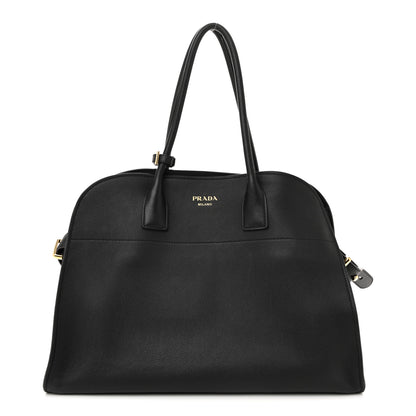 Prada Soft Grain Calfskin Large Tote Bag Black 1 of 12