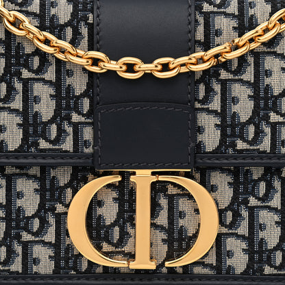 Christian Dior Oblique 30 Montaigne Chain Flap Bag Blue 7 of 10