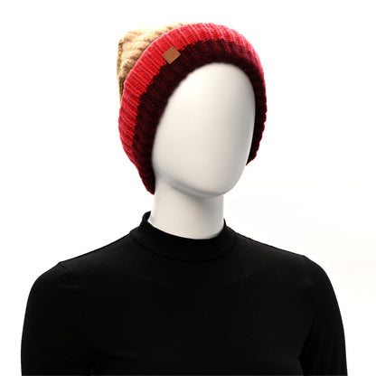 Hermes Cashmere Detroit Beanie Hat L Beige Bordeaux 2 of 6