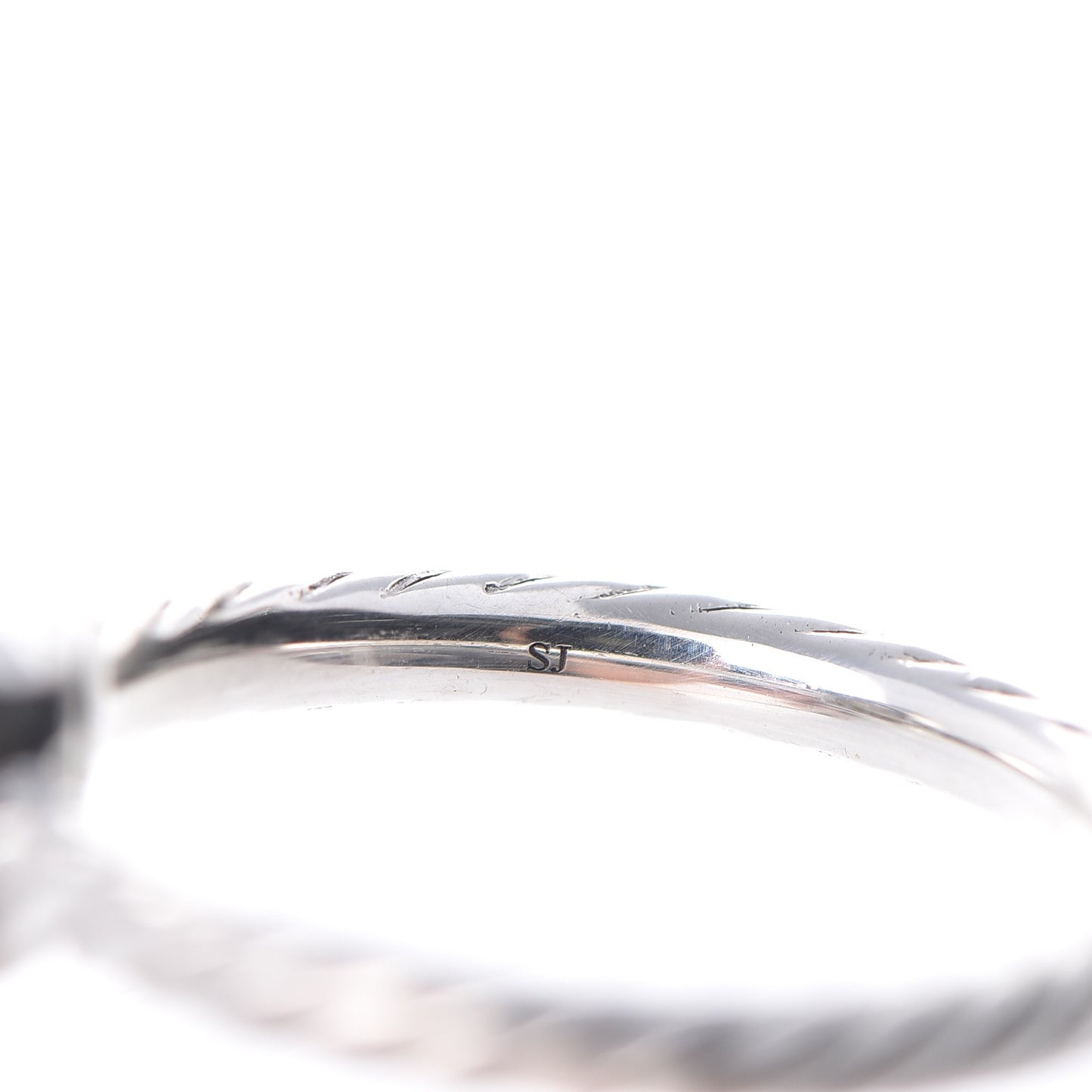 Sterling Silver Pave Diamond 8mm Petite Cushion Ring 51.9 6