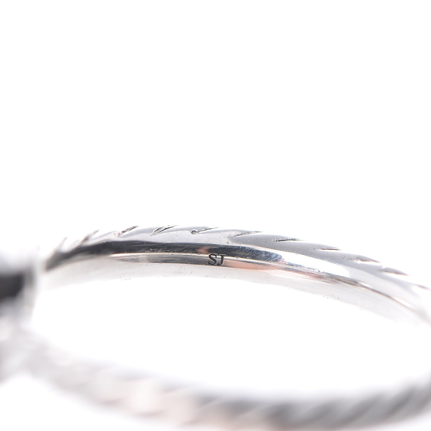 David Yurman Sterling Silver Pave Diamond 8mm Petite Cushion Ring 51.9 6 5 of 5
